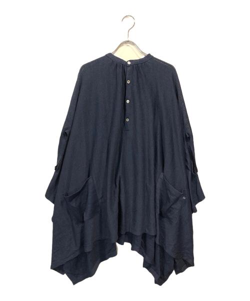 45R（フォーティファイブ・アール）45R (フォーティファイブ・アール) オーバーワイドコットンニット ネイビーの古着・服飾アイテム