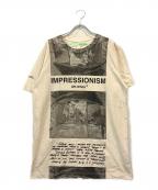 OFFWHITEオフホワイト）の古着「ニュースペーパー スリム Tシャツ」｜ベージュ