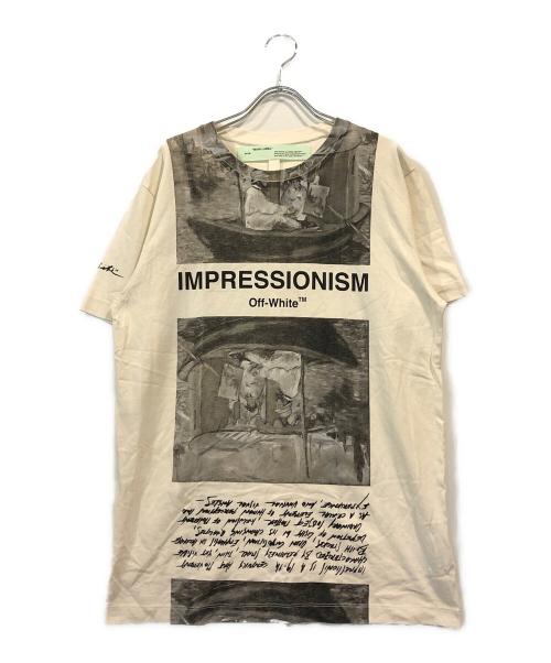 OFFWHITE（オフホワイト）OFFWHITE (オフホワイト) ニュースペーパー スリム Tシャツ ベージュ サイズ:Mの古着・服飾アイテム