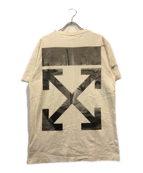 OFFWHITE（オフホワイト）OFFWHITE (オフホワイト) ニュースペーパー スリム Tシャツ ベージュ サイズ:Mの古着・服飾アイテム