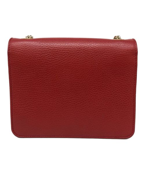 GUCCI（グッチ）GUCCI (グッチ) インターロッキングG レザー チェーンショルダーバッグ レッドの古着・服飾アイテム
