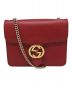 GUCCI（グッチ）の古着「インターロッキングG レザー チェーンショルダーバッグ」｜レッド