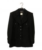 CHANELシャネル）の古着「ココマーク釦ヘリンボーンジャケット」｜ブラック