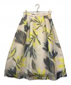 GRACE CONTINENTAL（グレースコンチネンタル）の古着「メッシュフラワースカート」｜グリーン×ベージュ