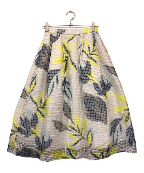 GRACE CONTINENTAL（（グレースコンチネンタル）GRACE CONTINENTAL (（グレースコンチネンタル) メッシュフラワースカート グリーン×ベージュ サイズ:38の古着・服飾アイテム
