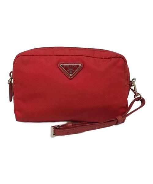 PRADA（プラダ）PRADA (プラダ) ナイロンポーチ レッドの古着・服飾アイテム