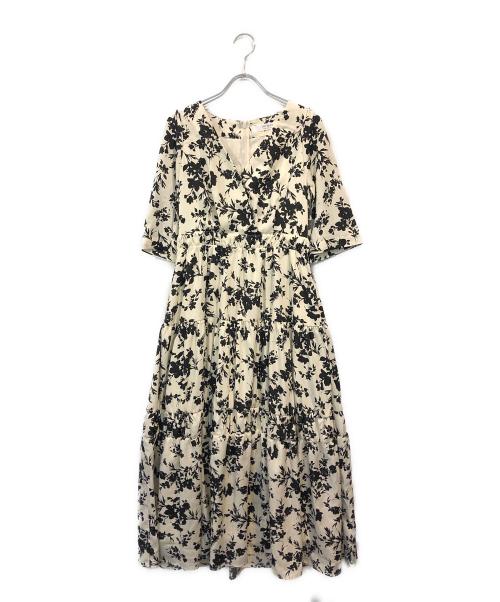 HER LIP TO（ハーリップトゥ）Her lip to (ハーリップトゥ) Monotone Floral Slit Sleeve Dress ブラック サイズ:Sの古着・服飾アイテム
