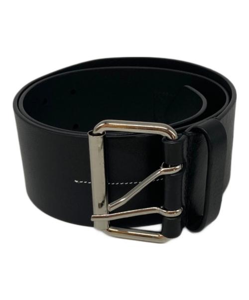 MM6 Maison Margiela（エムエムシックスメゾンマルジェラ）MM6 Maison Margiela (エムエムシックスメゾンマルジェラ) レザーリングベルト ブラック サイズ:Mの古着・服飾アイテム