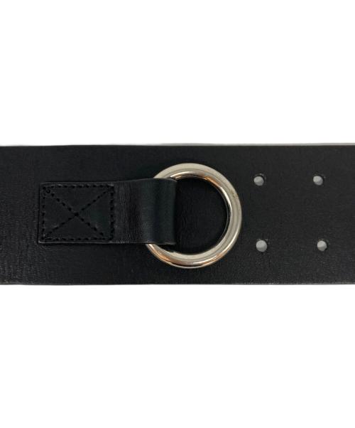 MM6 Maison Margiela（エムエムシックスメゾンマルジェラ）MM6 Maison Margiela (エムエムシックスメゾンマルジェラ) レザーリングベルト ブラック サイズ:Mの古着・服飾アイテム