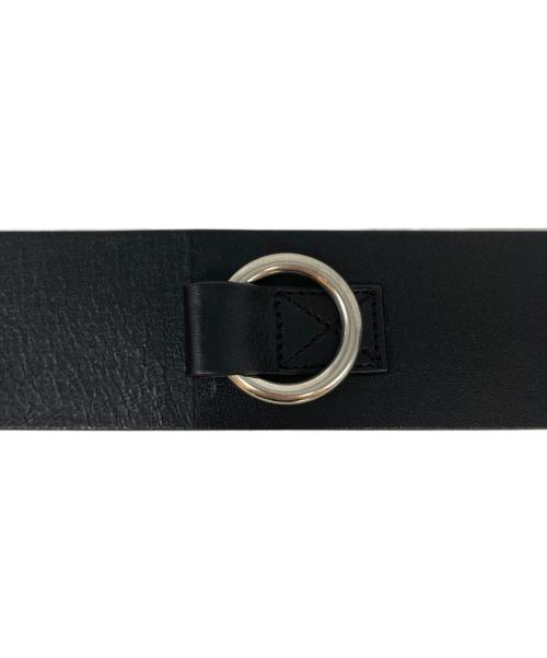 MM6 Maison Margiela（エムエムシックスメゾンマルジェラ）MM6 Maison Margiela (エムエムシックスメゾンマルジェラ) レザーリングベルト ブラック サイズ:Mの古着・服飾アイテム