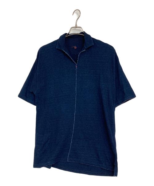 45rpm（45アールピーエム）45rpm (45アールピーエム) 藍染ポロシャツ インディゴ サイズ:3の古着・服飾アイテム