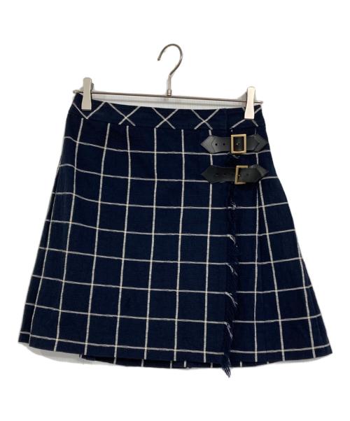 BLUE LABEL CRESTBRIDGE（ブルーレーベルクレストブリッジ）BLUE LABEL CRESTBRIDGE (ブルーレーベルクレストブリッジ) チェックスカート ネイビー サイズ:Mの古着・服飾アイテム