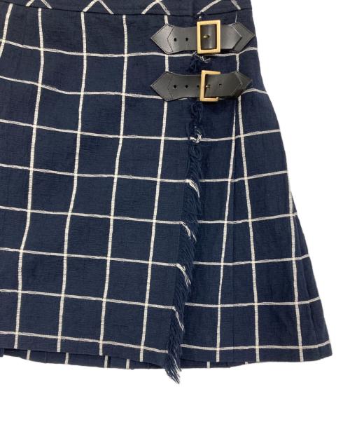 BLUE LABEL CRESTBRIDGE（ブルーレーベルクレストブリッジ）BLUE LABEL CRESTBRIDGE (ブルーレーベルクレストブリッジ) チェックスカート ネイビー サイズ:Mの古着・服飾アイテム