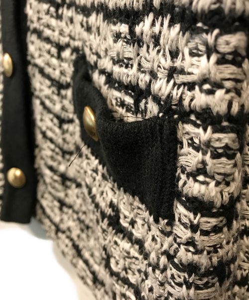 THE SHINZONE（ザ シンゾーン）THE SHINZONE (ザ シンゾーン) TWEED KNIT CD ホワイト×ブラック サイズ:FOの古着・服飾アイテム