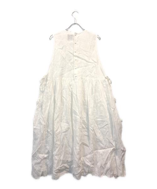 オオカミとフクロウ（オオカミトフクロウ）オオカミとフクロウ (オオカミトフクロウ) ノースリーブリネンワンピース ホワイト サイズ:SIZE Freeの古着・服飾アイテム