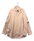 Graphpaperグラフペーパー）の古着「Silicon Poplin Oversized Regular Collar Shirt」｜ピンク