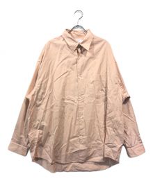 Graphpaper（グラフペーパー）の古着「Silicon Poplin Oversized Regular Collar Shirt」｜ピンク