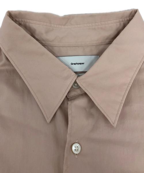 Graphpaper（グラフペーパー）Graphpaper (グラフペーパー) Silicon Poplin Oversized Regular Collar Shirt ピンク サイズ:Fの古着・服飾アイテム