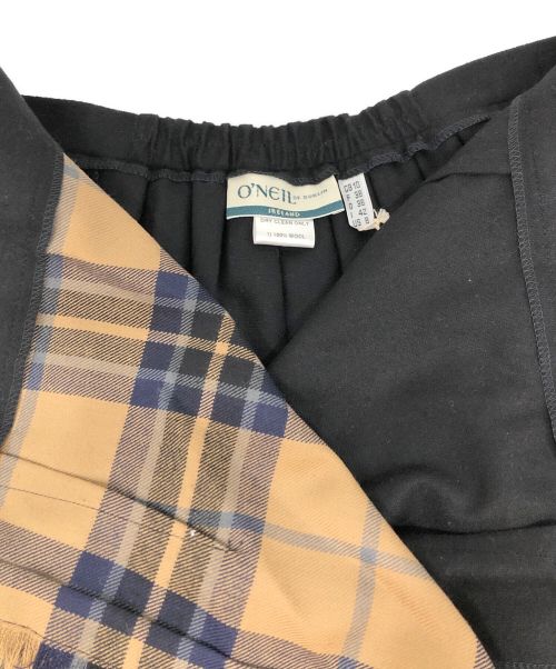 O'NEIL OF DUBLIN（オニールオブダブリン）O'NEIL OF DUBLIN (オニールオブダブリン) プリーツラップスカート ブラック サイズ:US8の古着・服飾アイテム