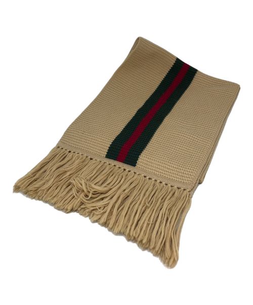 GUCCI（グッチ）GUCCI (グッチ) 80'sシェリーラインマフラー ベージュの古着・服飾アイテム