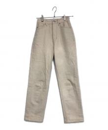 YANUK（ヤヌーク）の古着「ボーイズテーパードデニムパンツ」｜アイボリー
