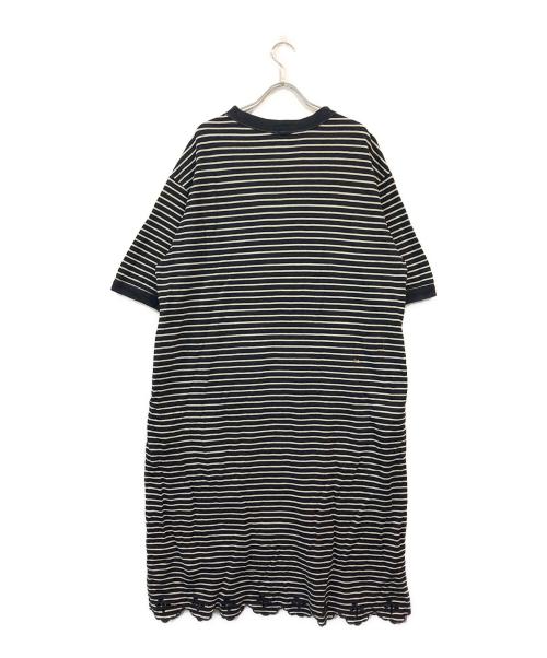 45R（フォーティファイブ・アール）45R (フォーティファイブ・アール) ボーダーカットソーワンピース ネイビー サイズ:記載なしの古着・服飾アイテム
