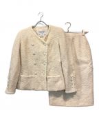 CHANELシャネル）の古着「ココマークボタンツイードセットアップ」｜アイボリー