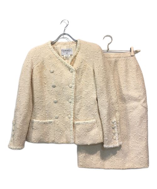 CHANEL（シャネル）CHANEL (シャネル) ココマークボタンツイードセットアップ アイボリー サイズ:36の古着・服飾アイテム