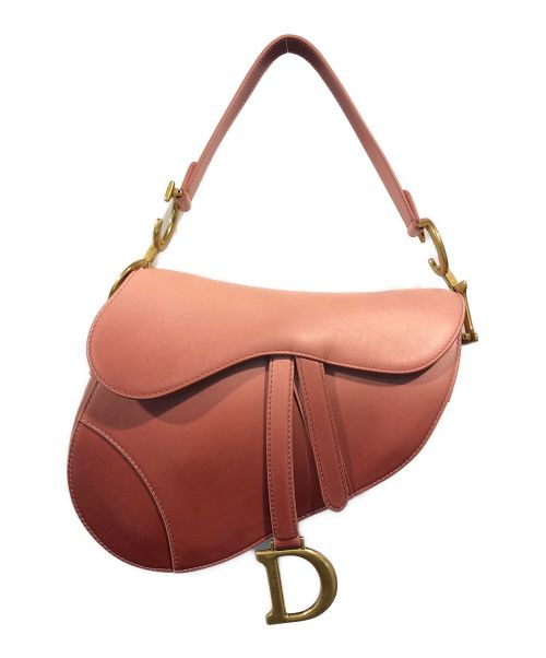 Christian Dior（クリスチャン ディオール）Christian Dior (クリスチャン ディオール) Grained Calfskin Saddle Bag ピンクの古着・服飾アイテム