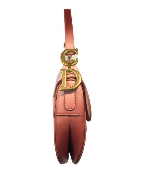 Christian Dior（クリスチャン ディオール）Christian Dior (クリスチャン ディオール) Grained Calfskin Saddle Bag ピンクの古着・服飾アイテム