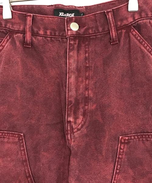X-LARGE（エクストララージ）X-LARGE (エクストララージ) OVERDYED WORK PANTS バーガンディー サイズ:32の古着・服飾アイテム
