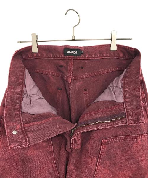 X-LARGE（エクストララージ）X-LARGE (エクストララージ) OVERDYED WORK PANTS バーガンディー サイズ:32の古着・服飾アイテム