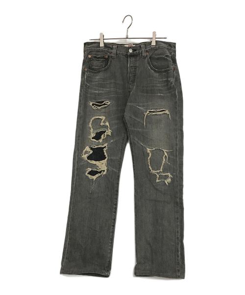 LEVI'S（リーバイス）LEVI'S (リーバイス) ダメージ加工ブラックデニムパンツ ブラック サイズ:W32 L32の古着・服飾アイテム