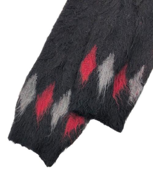 Needles（ニードルズ）Needles (ニードルズ) アーガイル柄モヘアカーディガン レッド×ブラック サイズ:SIZE Mの古着・服飾アイテム