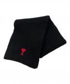 amiアミ）の古着「ハートロゴマフラー」｜ブラック