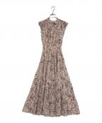 Snidelスナイデル）の古着「プリントプリーツワンピース」｜ピンク