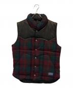 PENDLETONペンドルトン）の古着「レザー切替ベスト」｜グリーン×レッド