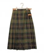 O'NEIL OF DUBLINオニールオブダブリン）の古着「タンチェック ラップ プリーツスカート」｜カーキ