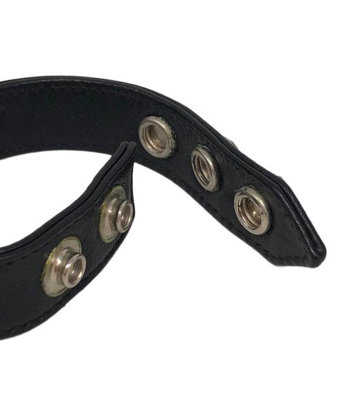 CHROME HEARTS（クロムハーツ）CHROME HEARTS (クロムハーツ) スターボールレザーブレスレット ブラックの古着・服飾アイテム