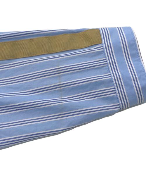 WHITE MOUNTAINEERING（ホワイトマウンテ二アニング）WHITE MOUNTAINEERING (ホワイトマウンテ二アニング) ストライプブロードテープシャツ ブルー サイズ:SIZE 1の古着・服飾アイテム