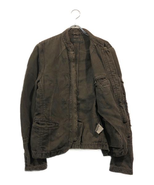 SHARE SPIRIT（シェアスピリット）SHARE SPIRIT (シェアスピリット) ダメージデニムジャケット ブラウン サイズ:Mの古着・服飾アイテム