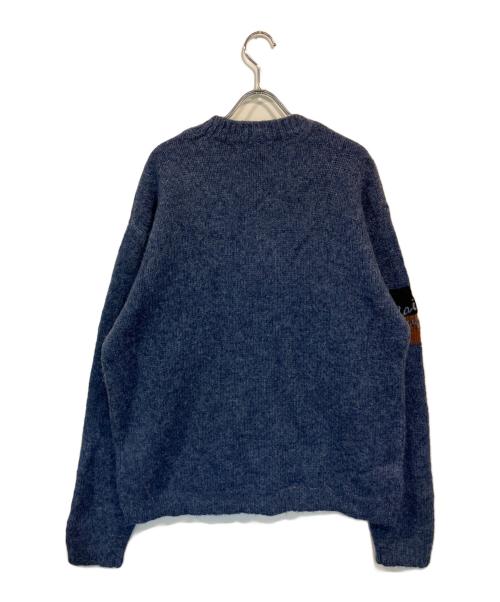 maison kitsune（メゾンキツネ）MAISON KITSUNE (メゾンキツネ) FOX INTARSIA COMFORT JUMPER ブルー サイズ:Mの古着・服飾アイテム