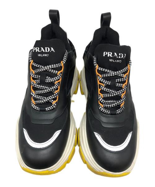PRADA（プラダ）PRADA (プラダ) ブロックスニーカー イエロー×ブラック サイズ:39の古着・服飾アイテム