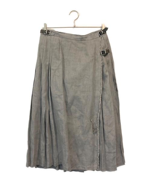 O'NEIL OF DUBLIN（オニールオブダブリン）O'NEIL OF DUBLIN (オニールオブダブリン) リネンラップスカート グレー サイズ:SIZE38の古着・服飾アイテム