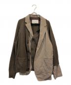 KOLORカラー）の古着「カーディガンドッキングジャケット」｜ブラウン×ベージュ