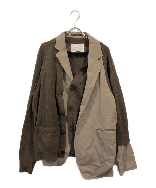 KOLOR（カラー）KOLOR (カラー) カーディガンドッキングジャケット ブラウン×ベージュ サイズ:SIZE 1の古着・服飾アイテム