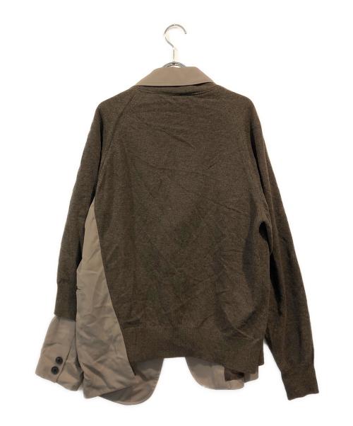 KOLOR（カラー）KOLOR (カラー) カーディガンドッキングジャケット ブラウン×ベージュ サイズ:SIZE 1の古着・服飾アイテム