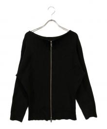 Noble（ノーブル）の古着「フロントジップボートネックニット」｜ブラック