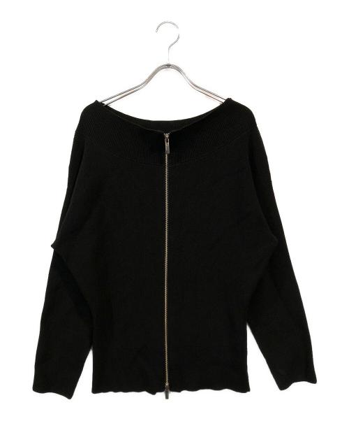 Noble（ノーブル）Noble (ノーブル) フロントジップボートネックニット ブラック サイズ:なしの古着・服飾アイテム