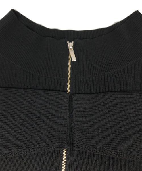 Noble（ノーブル）Noble (ノーブル) フロントジップボートネックニット ブラック サイズ:なしの古着・服飾アイテム